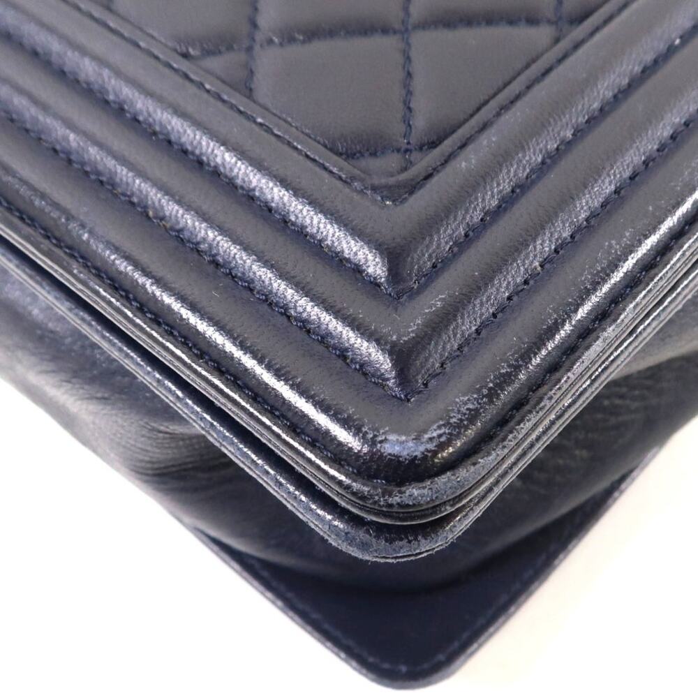 💎✨BEAUTIFUL✨💎Authentic CHANEL CC Boy Chain Shoulder Bag Dark Blue - Picture 12 of 16